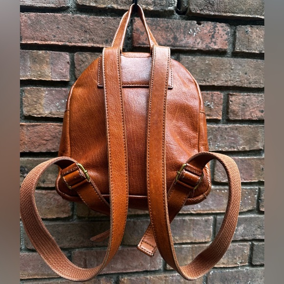 Dark tan leather Madewell mini backpack - Picture 3 of 7